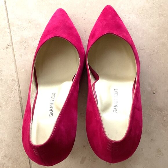 Sarah Flint Suede Perfect Pump 85 Pomegranate Pink - Picture 4 of 6